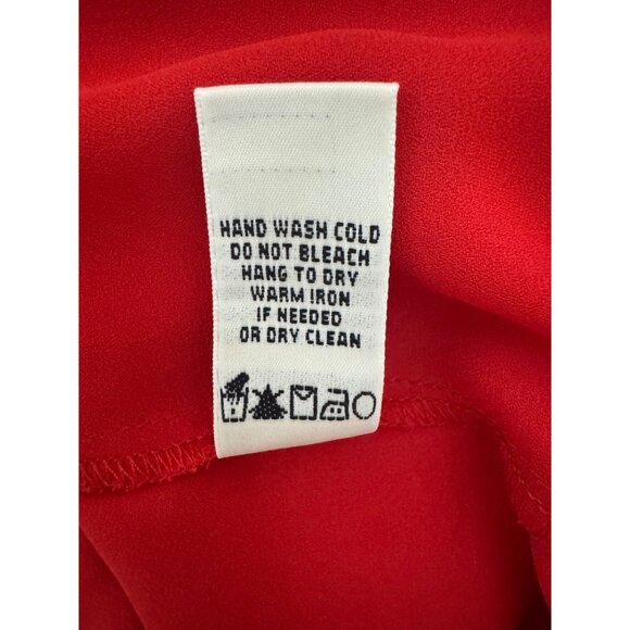 Max Studio Red Crocheted V-Neck Wide Sleeve Dress Size S Christmas Holiday Party - Picture 7 of 8